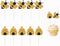 50 Pack Bee Cupcake Toppers Glitter Bumble Bee Cupcake Toppers for Bumble Bee Birthday Party Decor...