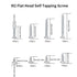 M2 Flat Head Self Tapping Screws, 800 Pcs Cross Drive Head Self Tapping Woodworking Fastener Screws, Self Drilling Screws Assortment Kit, 4/5/6/8/...