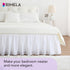 RIMELA White Bed Skirt Queen Size 15 Inch Drop, Elastic Bed Skirting for Bed Base and Frame, Bedding Dust Ruffle Easy to Install, Lightweight Wrap...