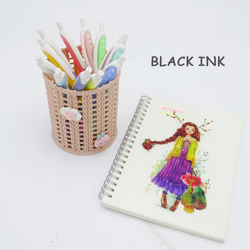 COLNK Retractable Ballpoint Pens,Medium Point 1.0mm,Black Ink,Comfortable Triangle Grip, Gift Pens Ballpoint for Note-taking,Soft Touch, Long Last...