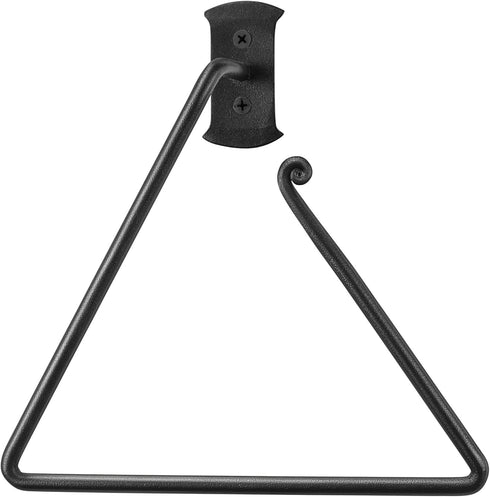 RTZEN Matte Black Towel Ring - Wrought Iron Hand Towel Ring for Bathroom - Decorative Hand Towel Holder for Kitchen - Farmhouse Home Decor Accesso...