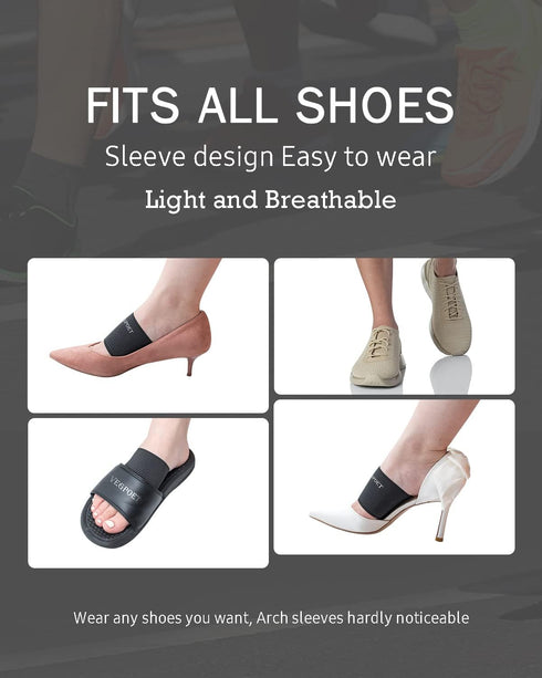 Copper Arch Support - Plantar Fasciitis Relief Arch Supports Bands/Sleeves with Gel Pads, Flat Feet Pain Relief,Men Women ?1 Pair Black...