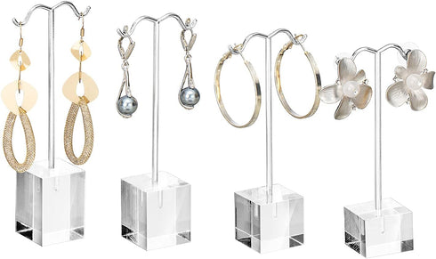 MOOCA Enhance Your Jewelry Presentation with the 4 Pcs Set Acrylic Earring Display Stand - Perfect Showcase for Earrings, Countertop T Stand, and ...