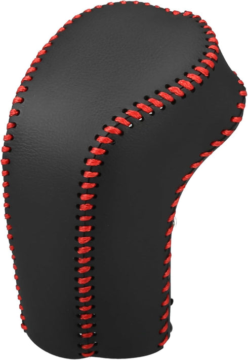 Gear Shift Knob Cover for Hyundai Tucson 2015-2018 with Red Stitches Durable | Interior Transmission Shifter Boot Lever Cover Black Faux Leather 1...