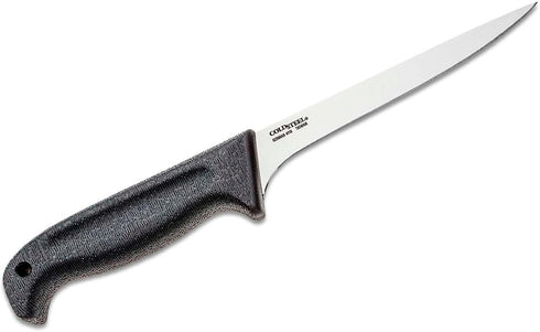 Cold Steel 6" Filet German 4116 Stainless Steel Fixed Blade Straight Narrow Back Full-Tang Game & Fish Processing Cutting Filleting Boning Knife w...