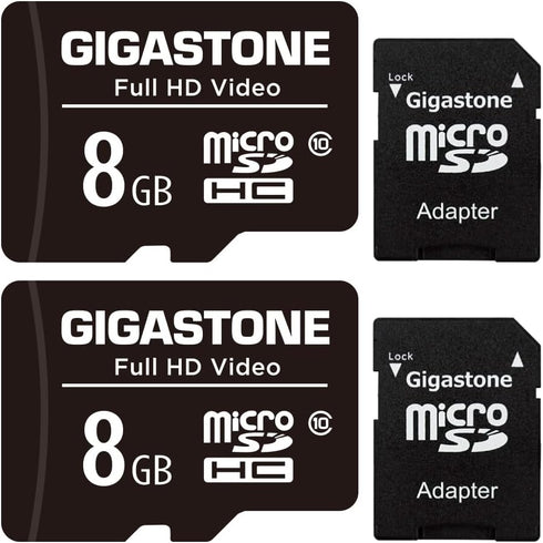 Gigastone 8GB 2-Pack Micro SD Card, Full HD Video, Surveillance Security Cam Action Camera Drone, 85MB/s Micro SDHC Class 10...