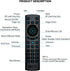 Bluetooth Voice Remote Control,USB Wireless Voice Control Sensing Backlit Air Remote Mouse with IR Learning for PC,Projector,Smart TV,Android TV B...
