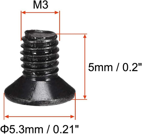 uxcell M3 x 5mm Phillips Screw Fastener Black for Laptop PC TV Fan Switch 150pcs...