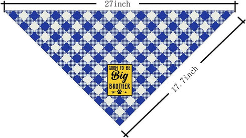 Dog Bandana, Soon to Big Brother Dog Bandana, Dog Scarf Classical Plaid Printing, Dog Scarf Accessories, Dog Bandana Pet Scarf, Pet Plaid Scarf Ge...