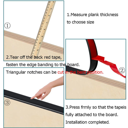 U Shape Edge Banding, Fit 3/4 inch Edge, Plywood Edge Protector, Self-Adhesive Edge Trim for Veneer, Furniture, Cabinets, Countertop, Shelves, Tab...