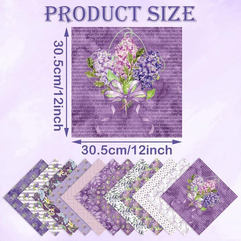 12"x12" Purple Card Paper, Single-Sided Heavyweight Paper Pack, Journaling Scrapbooking Supplies for Crafting Background Aesthetic Room Decor - 24...