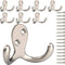 IBosins 8 Pack Heavy Duty Double Prong Coat Hooks Wall Mounted with 16 Screws Retro Double Hooks Utility Hooks for Coat, Scarf, Bag, Towel, Key, C...