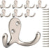 IBosins 8 Pack Heavy Duty Double Prong Coat Hooks Wall Mounted with 16 Screws Retro Double Hooks Utility Hooks for Coat, Scarf, Bag, Towel, Key, C...