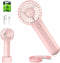 Mini Handheld Fan 4800mAh Battery Portable Fan USB Rechargeable Eyelash Fan 3 Speeds Wind Powerful Makeup Fan Cute Small Fan with Base & Lanyard f...