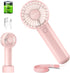 Mini Handheld Fan 4800mAh Battery Portable Fan USB Rechargeable Eyelash Fan 3 Speeds Wind Powerful Makeup Fan Cute Small Fan with Base & Lanyard f...