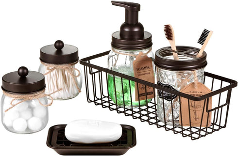 Kitchen and Bathroom Soap Dish Tray - Metal 2-Piece Soap Dish Tray with Drainage Grid and Holder for Kitchen Sink Countertops to Store Soap, Spong...