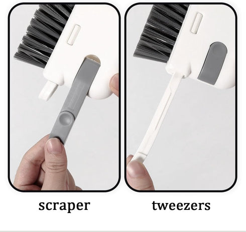 Scrub Brush 3-in-1 Crevice Window Slot Multifunctional Deepening Gaps Cleaning Detachable Brush with Tweezers for Kitchen and Bathroom Home Cleani...