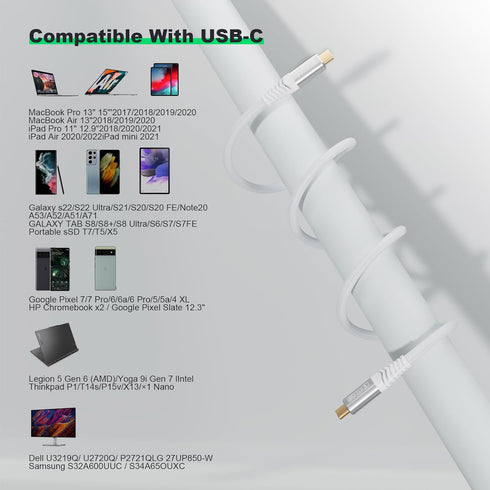 USB c 3.2 Cable,20Gbps USB C to USB C 3.2 Gen 2 Cable 4K Monitor USB C Video Cable USB c Cable 100w Compatible with Cable para iPhone 15 pro max, ...