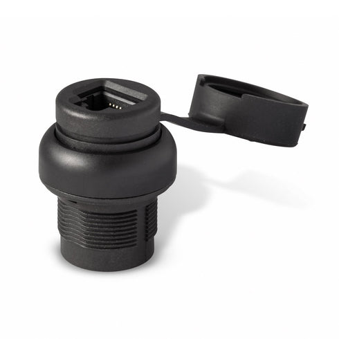 ASI PP2RJ45BL Weatherproof RJ45 to RJ45 Bulkhead Connector, Ethernet, Female to Female Black Bezel......