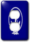 3dRose lsp_205076_6 Print of White Anchor and Rope On Navy Blue 2 Plug Outlet Cover, Multicolor...