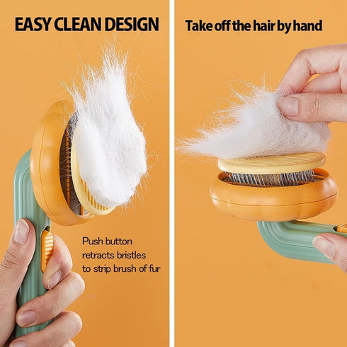 Self Cleaning Slicker Brush, Dog Cat Bunny Pet Grooming Shedding Brush - Easy to Remove Loose Undercoat, Pet Massaging Tool Suitable for Pets with...