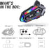 Motorcycle Helmet Bluetooth Headset, Cool RGB Dazzling Lights Motorbike Helmet Speaker Double Noise Cancellation Intercom Communication Systems wi...