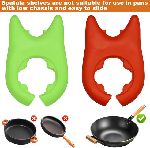 2pcs Silicone Pot Holders, Adjustable Kitchen Silicone Spoon Rest Suitable for Placing Spoons and Spatulas After Cooking in a Steamer Utensil Rest...