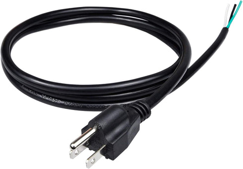 6ft 18 Gauge 3 Prong Heavy Duty Replacement Power Supply Cord Cable 110V 115V 120V Pigtail for Universal AC Appliance, NEMA 5-15 Plug US SJT 18AWG...