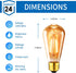 ANWIO Vintage Edison Light Bulb ST21 LED Filament Bulb 5W(40 Watt Equivalent) Dimmable 2500K (Amber Glow) Warm White E26 Medium Base, Amber Glass ...