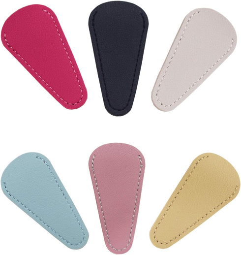 6-Piece Multicolor Scissor Sheaths - Synthetic Leather, Ambidextrous, Compact, Scissors Protection Covers for Sewing, Crafting, DIY, Facial Hair T...