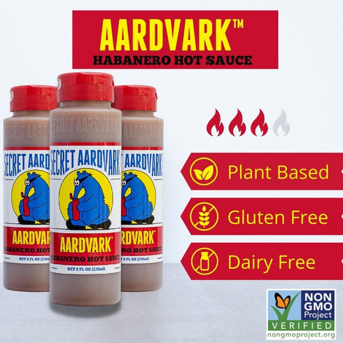 Secret Aardvark Habanero Hot Sauce – Habanero Peppers & Roasted Tomatoes, Medium Spiced Hot Sauce, BBQ Sauce, Non-GMO, Low Sugar, Low Carb, Gluten...