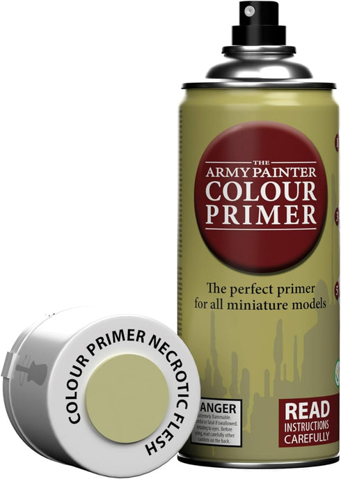The Army Painter Color Primer Spray Paint, Necrotic Flesh, 400ml, 13.5oz - Acrylic Spray Undercoat for Miniature Painting - Spray Primer for Plast...