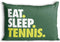 ChalkTalkSPORTS Eat. Sleep. Tennis. Pillowcase, Green, 30 in x 20 in, Polyester, Machine Washable...