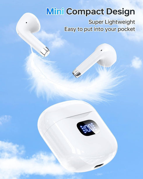 Wireless Earbuds, 5.3 Headphones 40Hrs Playtime with Charging Case, Waterproof Stereo in-Ear Earphones with Microphone for iPhone Android Cell Pho...