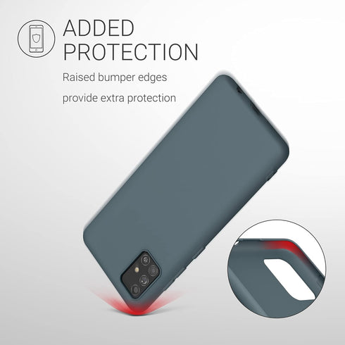 kwmobile Case Compatible with Samsung Galaxy A51 Case - Soft Slim Protective TPU Silicone Cover - Dark Slate...