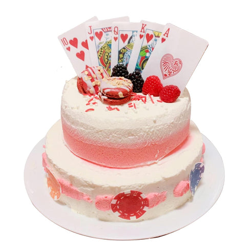 PRE CUT 34x Poker Chips Mix Casino Royal Flush Gambling Edible Rice Paper Wafer Card Poker Dice Cake Toppers,Fun Birthday Party...