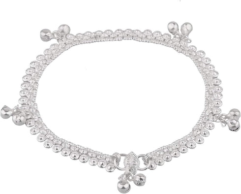 Efulgenz Indian Anklets for Women Anklet Bells Indian Payal Anklet Silver Anklet Indian Oxidized Indian Jewelry Indian Ankle Bracelets Anklets Ind...