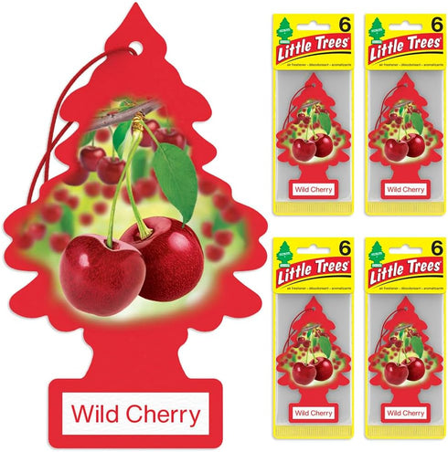LITTLE TREES Air Fresheners Car Air Freshener. Hanging Tree Provides Long Lasting Scent for Auto or Home. Wild Cherry, 24 Air Fresheners...