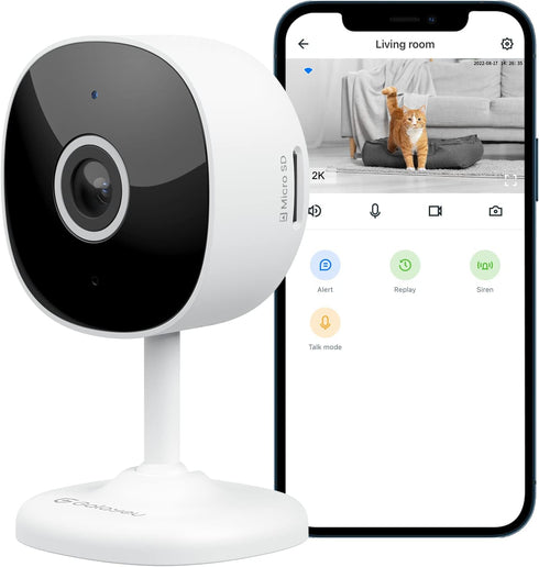 WiFi Camera 2K, Galayou Indoor Home Security Cameras for Baby/Elder/Dog/Pet Camera with Phone app,24/7 SD Card Storage,Works with Alexa & Google H...
