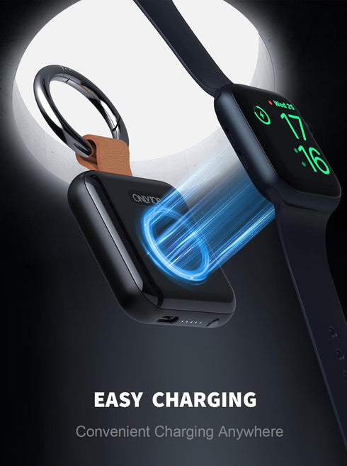 Portable Wireless Charger for Apple Watch 1200mAh, Compatible with Apple Watch Series 9/8/UItra/7/6/5/4/3/2/1SE, Magnetic Apple Watch Charger Keyc...