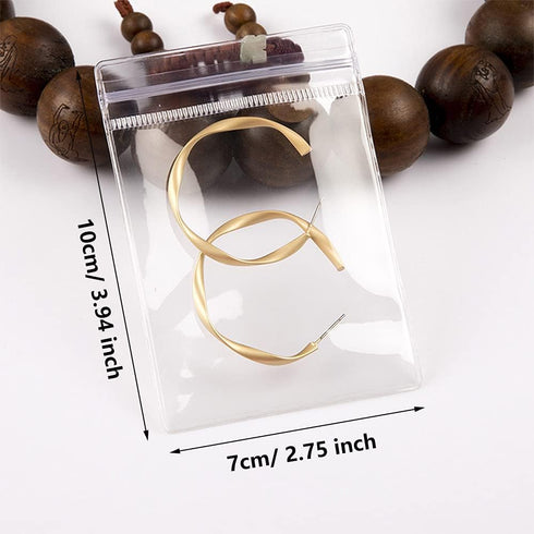 100 Pack PVC Clear Jewelry Anti Oxidation Zipper Bag Antitarnish Plastic Bags for Packaging Jewelry Rings Earrings Transparent Poly Pouch (Clear, ...