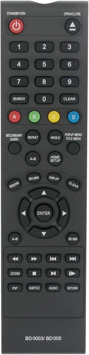 BD003 BD0003 BD005 Replace Remote Control fit for Insignia Blu-ray Disc Player NS-BRDVD4-CA NS-WBRDVD NS-WBRDVD1 NS-WBRDVD2 NS-WBRDVD2-CA NS-WBRDV...