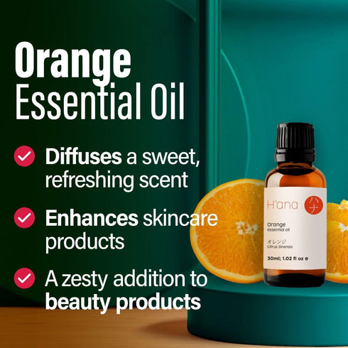 H’ana Sweet Orange Essential Oil for Diffuser - 100% Natural Sweet Orange Essential Oils for Skin Use - Sweet Orange Oil Essential Oil for Aromath...