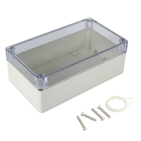 ABS Plastic Junction Box, Dustproof Waterproof IP65 Electrical Box - Universal Project Enclosure Grey, with PC Transparent/Clear Cover 6.2"x3.5"x2...