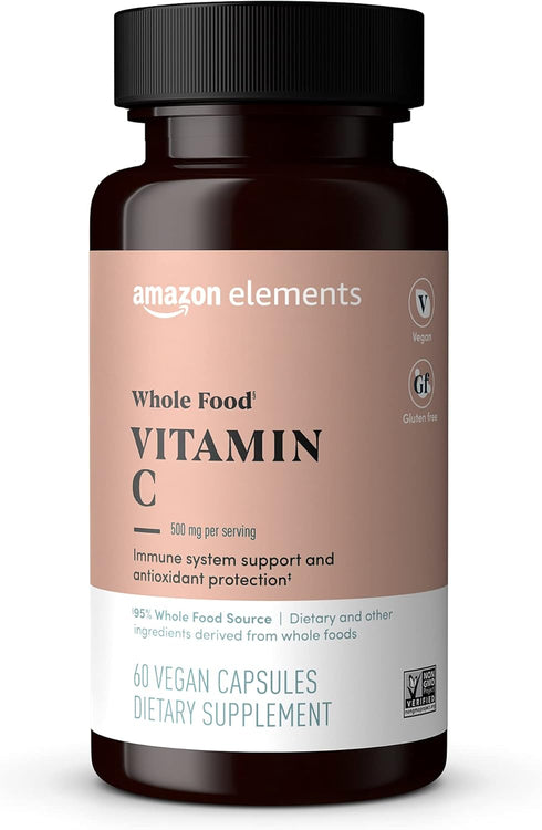 Amazon Elements Whole Food Vitamin C, 60 capsules...