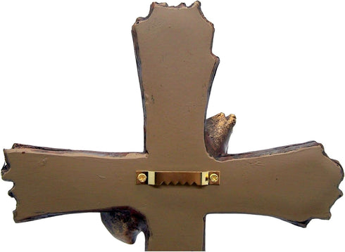 God Bless Our Family Wall Cross with Praying Hands, Rustic Wood Look, 13 Inches...