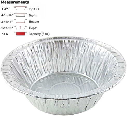 PACTOGO Disposable Aluminum 5 3/4" Meat Pot Pie Extra Deep Pan Baking Tin w/Clear Dome Lid (Pack of 6 Sets)...