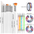 Teenitor Nail Art Brushes,3D Nail Art Paiting Polish Design Kit with 15 Nail Gel Brushes, Nail Dotting Pen 5pcs, 12 Colors Nail Rinestones 10 Adhe...