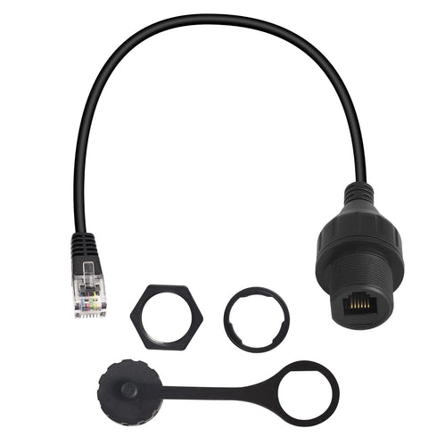 QIANRENON RJ11/RJ12 6P6C Panel Mount Waterproof Connector CAT3 RJ12 Male to Female Outdoor Telephone Line Socket,IP67 Waterproof,for Telephone Com...