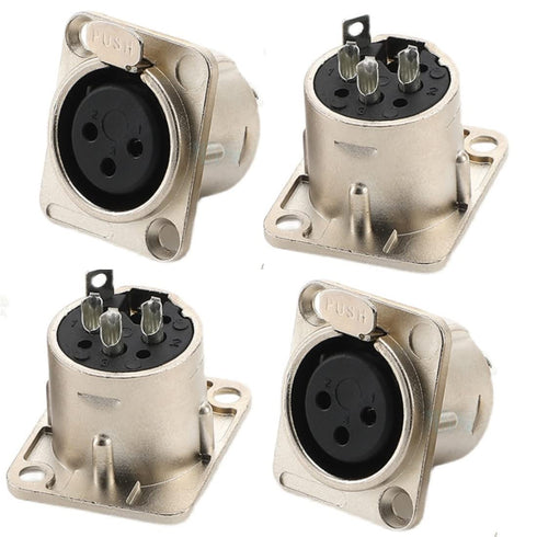 XLR Female Jack 3 Pin Panel Mount Jacks, XLR Female Socket Audio Speaker Microphone Connector 8Pcs,Silver Metal Housing...